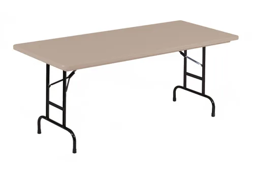 Vista 15 de Correll RA2448 24 serie R mesa plegable de acero inoxidable, altura ajustable para tareas comerciales, rectangular con 24 pulgadas de ancho y 48