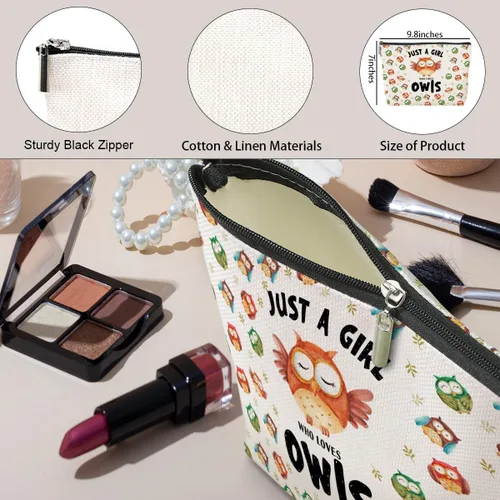 Vista 5 de jeilink Lindo bolso de maquillaje divertido erizo bolsas cosméticos regalos erizo suministros de erizo para animales, Chica ama a los búhos, Casual