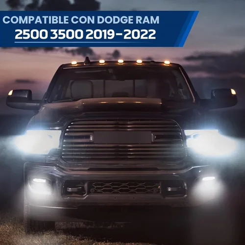 Vista 2 de Luz antiniebla LED compatible con Dodge Ram 2500 3500 2019 2020 2021 2022, montaje de luces antiniebla de parachoques delantero con soporte