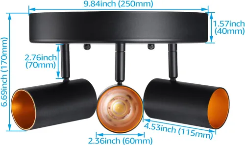 Vista 7 de LEONLITE 36W 5CCT - Foco de techo direccional LED de 3 luces, montaje empotrado, iluminación regulable para cocina, pasillo, 110-277 V, 3200 lm
