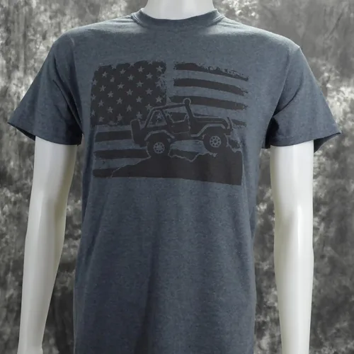 Vista 5 de Americana Off-Road en un oscuro Heather T Shirt