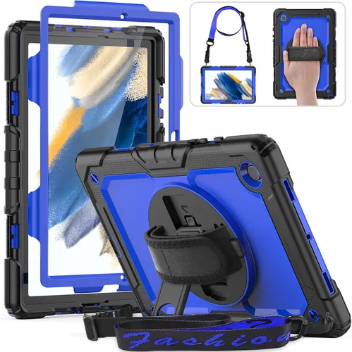 Vista 11 de HXCASEAC Funda para Samsung Galaxy Tab A9 de 8,7 pulgadas, protectora con protector de pantalla/correa de mano/soporte para bolígrafo, resistente a