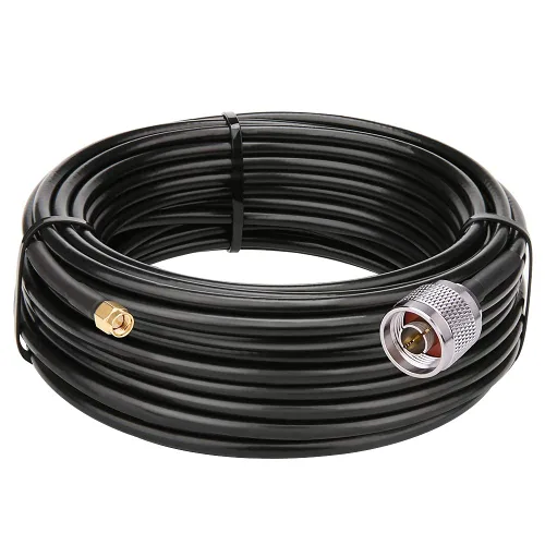 Vista 11 de MOOKEERF 2 piezas de cable N macho a SMA macho 1 pie, cable SMA a N de 50 ohmios de baja pérdida ultra KMR240 coaxial para enrutador WiFi, receptor