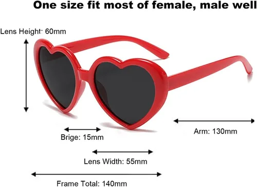Vista 6 de Armear - Lentes grandes de sol para mujer, diseño retro con forma de corazón UV400