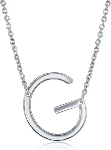 Vista 31 de Dainty Sideways Initial Necklace for Women – Sterling Silver or 14K Gold Plated 20mm Alphabet Letter Pendant