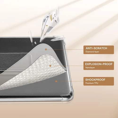 Vista 5 de CoBak Funda transparente con soporte y correa de mano para lector electrónico de 7 pulgadas Anti-amarilleo, cubierta ultra delgada a prueba