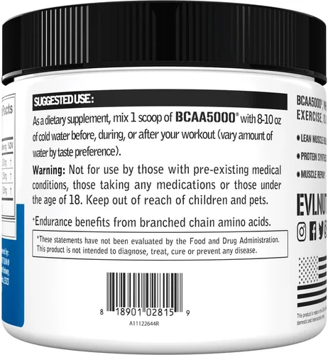 Vista 3 de Evlution EVL BCAAs - Polvo de aminoácidos BCAA en polvo, bebida de recuperación después del entrenamiento y energía sin estimulación para antes
