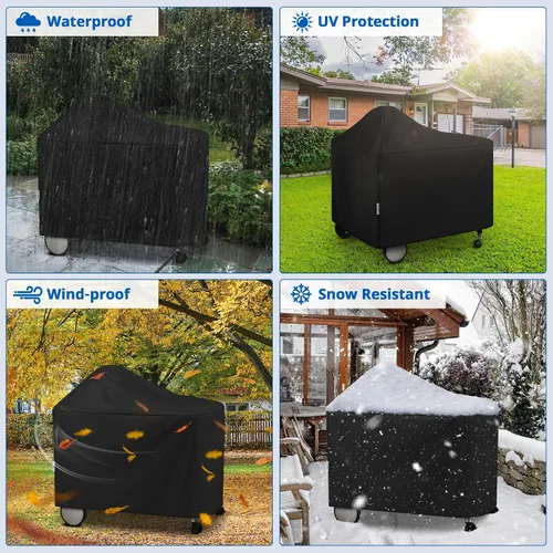 Vista 6 de SunPatio Funda impermeable para parrilla Weber de 22 pulgadas para parrilla Weber Performer Premium Deluxe, RecTeq, Char-Griller, en comparación