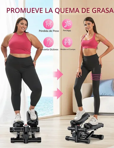 Vista 2 de Steppers for Exercise at Home, KitGody Mini Stepper with Resistance Bands, Portable Stair Stepper for Home 330LBS Capacity, Adjustable Height
