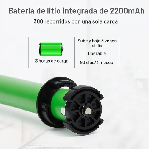 Vista 4 de Persiana enrollable motorizada con control remoto, 100% opacidad, persiana inteligente para Windows, compatible con Alexa y Google Home, batería