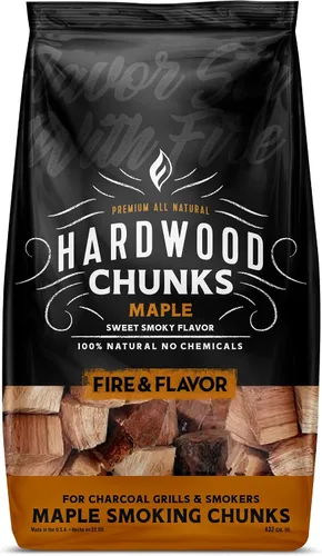 Vista 7 de Fire & Flavor Trozos de Madera de Manzana para Ahumar y Asar a la Parrilla - Totalmente Naturales, de Larga Duración con un Sabor Ligeramente Dulce