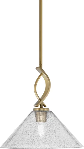 Vista 121 de Toltec Lighting Cavella Stem Colgado Mini colgante, acabado grafito, vidrio de muselina blanca de 4 pulgadas