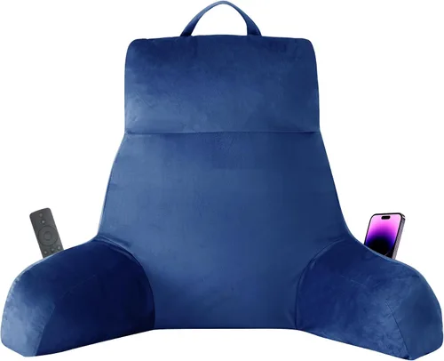 Vista 11 de IPYNBAP Almohada de espalda para cama para sentarse, almohada de lectura para sentarse en la cama para adultos, almohada de apoyo para la espalda