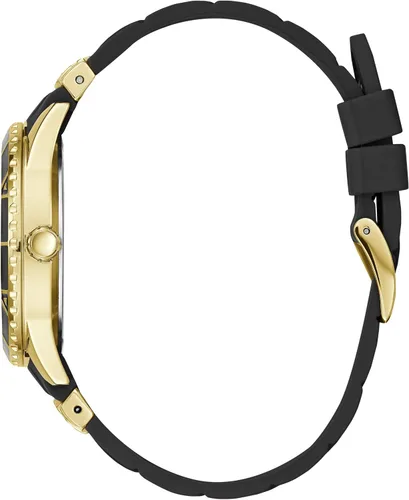 Vista 2 de GUESS Valencia Quartz W1157L1 - Reloj de mujer con correa de silicona dorada de acero inoxidable