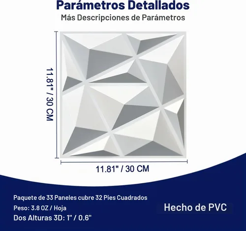 Vista 3 de MIX3D Paquete de 33 paneles de pared 3D, diseño moderno con textura de diamante para decoración de pared interior en sala de estar, dormitorio, sala
