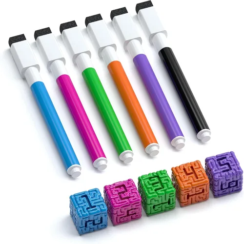 Vista 3 de Allplay Mind Space - Juego de mesa Polyomino Roll & Write, 30 minutos, 1-5 jugadores Rollo de dados para dibujar formas de poliomino en su tablero