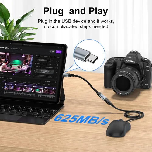 Vista 5 de Adaptador USB C a USB - 5Gbps [paquete de 2] Adaptador USB C 3.0 OTG para Android USBC Male to USB Female Adapter, Type C OTG Cable Converter