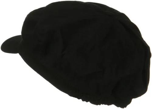 Vista 2 de Gorra de periódico de gran tamaño elástico de algodón Negro
