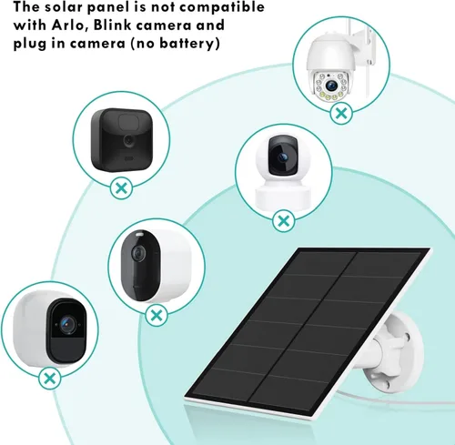 Vista 3 de Panel solar de 5 W para cámara de seguridad al aire libre, cargador de panel solar USB de 5 V compatible con cámara de batería recargable