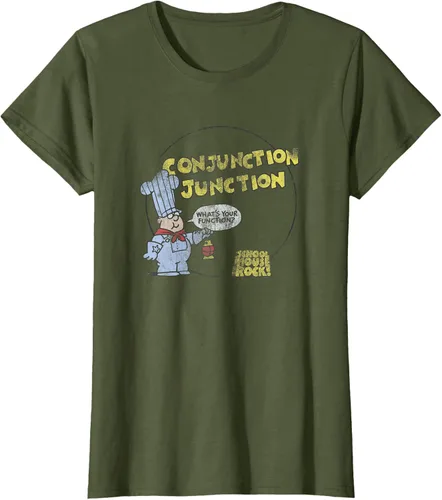 Vista 36 de Schoolhouse Rock Conjunction Junction Conductor Retro TV Camiseta Asfalto
