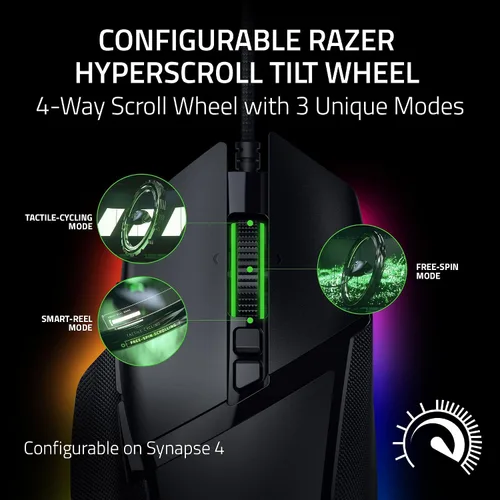 Vista 2 de Razer Basilisk V3 35K Ratón ergonómico para juegos con cable Bungee V3 Chroma