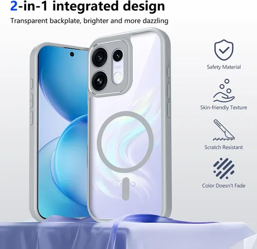 Vista 742 de Funda magnética transparente compatible con Xiaomi 17T, color negro 2 en 1 PC + TPU cubierta de teléfono a prueba de golpes, carcasa protectora