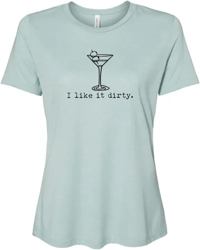 Vista 11 de Cute Women's Screen Printed Crew Neck Tee, Shirts With Sayings, Dusty Blue or Olive