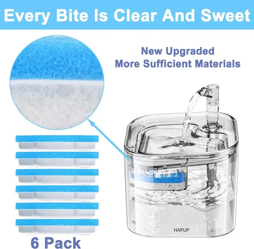 Vista 2 de Filtro de fuente de agua para gatos, filtro de fuente de agua lavable en forma de L, filtros de fuente de agua para animales con 4 sistemas