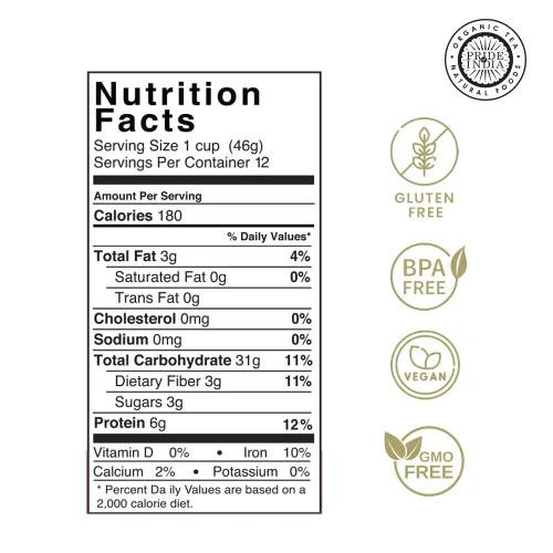 Vista 3 de Pride Of India - Quinua real roja natural - 100% boliviana de grado superior rico en proteínas de grano entero, tarro de 1.5 libras (24oz)