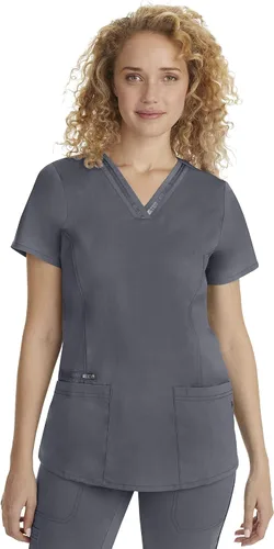 Vista 10 de Healing Hands Camiseta médica para mujer con 3 bolsillos y fácil cuidado, tela elástica de 2 vías 2278 Negro