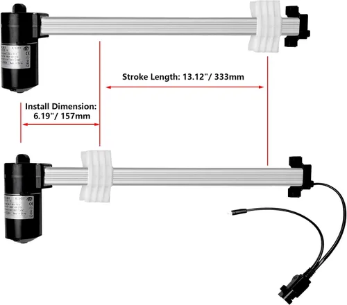 Vista 3 de Motor reclinable eléctrico de repuesto modelo ML18-017 Actuador lineal con cable para sofá, silla elevadora, sofá, asiento de masaje, aluminio