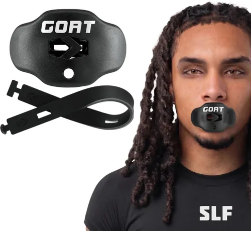 Vista 13 de SLEEFS - Protector bucal de fútbol - Protector de labios/boca con correa para casco - Protector de labios/dientes - Sin hervir - para Negro cruzado