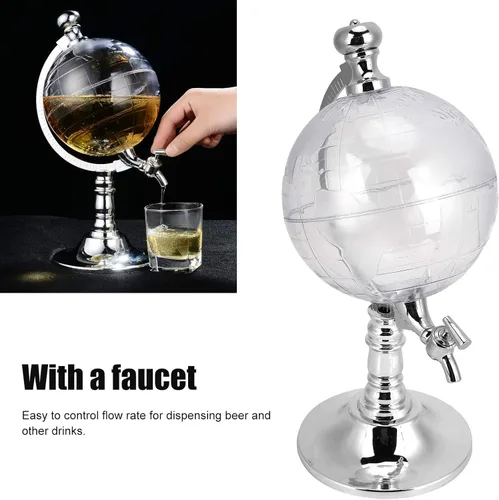 Vista 5 de Tyenaza Decantador de whisky, 1.5L Globe World - Decantador de vino, dispensador de licor, cerveza, bebida, vertedero, contenedor de almacenamiento