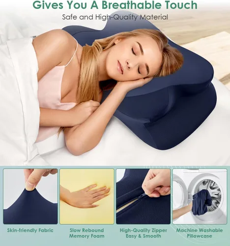 Vista 7 de DONAMA Cervical Pillow Ergonomic Memory Foam Pillow for Neck Support