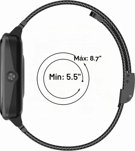 Vista 7 de FitTurn Correa delgada compatible con Cubitt CT2/CT2S SmartWatch, correa de reloj ajustable de malla de acero inoxidable, correa de repuesto