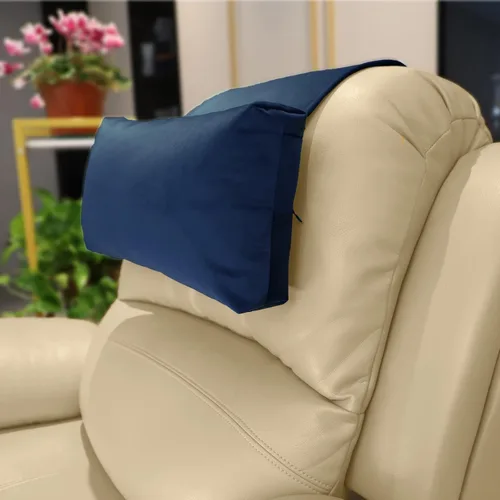 Vista 20 de Almohada antideslizante para la cabeza para reclinables - Cojín de apoyo para el cuello con cubierta de terciopelo para alivio del dolor en el Beige
