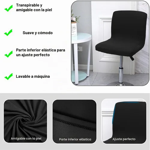 Vista 4 de WOMACO - Funda para taburete de bar con respaldo impreso, para sala de comedor, giratoria, cuadrada, funda para asiento de silla de bar, protector