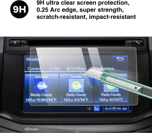 Vista 2 de YEE PIN Protector de pantalla para 2014-2019 4Runner Entune 6.1 pulgadas/2013 BRZ, protector de pantalla táctil de cristal templado para navegación