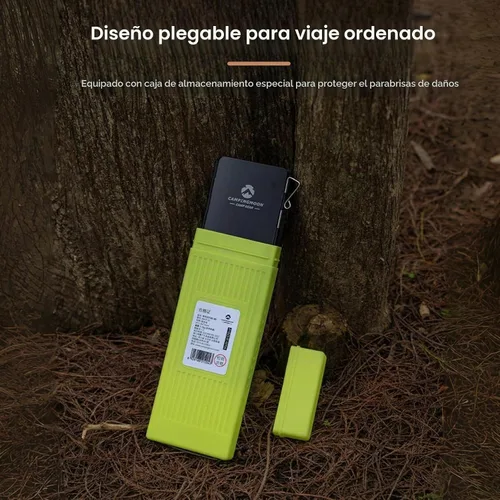 Vista 5 de Campingmoon - Parabrisas para estufa de campamento, 10 placas de aluminio Negro 5.9 pulgadas de altura (BKYD-8)