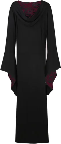 Vista 4 de Disfraces renacentistas para mujer, sexy, vintage, manga acampanada, dobladillo grande, vestidos largos de moda, vestido gótico de Halloween