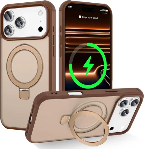 Vista 169 de CHAOFEnG Funda magnética compatible con iPhone 11 con soporte, prueba de caídas de grado militar, compatible con imán, anillo translúcido, parte