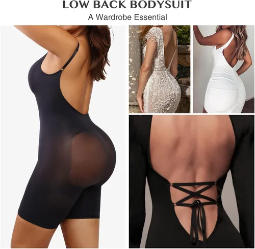 Vista 2 de Body de espalda baja para mujer, con control de abdomen, sin costuras, moldeador de cuerpo