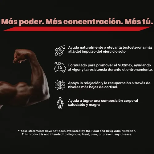 Vista 6 de Testosil - Suplemento avanzado de apoyo de testosterona para hombres - Fórmula de vitalidad con Ashwagandha KSM-66 y fenogreco - Promueve la salud
