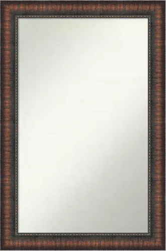 Vista 70 de Amanti Art Espejo de baño marrón para sobre el fregadero, 24 x 24 pulgadas, espejo de tocador cuadrado marrón Caleb, marco de madera rústica
