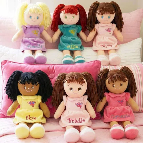 Vista 3 de DIBSIES - Muñeca abrazable con mariposa personalizada - 15 pulgadas (cabello negro)