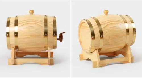 Vista 7 de Barril de vino de roble vintage barril de envejecimiento de madera para whisky, cerveza, vino, tequila (madera, 3L)
