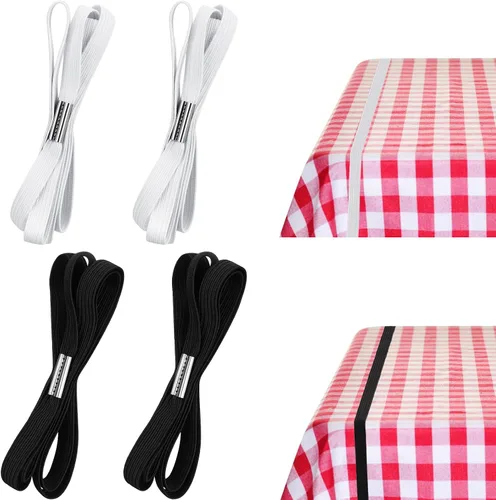Vista 14 de Riakrum Correa elástica ajustable para mantel de mesa, cuerda elástica ajustable para sujetar la cubierta de mantel para picnic al aire libre