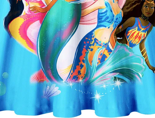 Vista 7 de QASALOP Little Girls Mermaid 2023 Costume Princess Dress up Clothes for Girls Sleeveless Summer Dresses for kids 3-8 Years