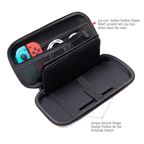 Vista 6 de Lokigo Carrying Case for Nintendo SwitchSwitch OLED Model (2021), Portable Travel Girls Carry Case Protective Hard Shell with 16 Games Card