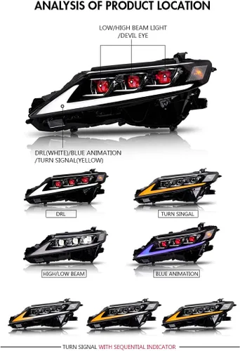 Vista 2 de TT-ABC - Faros delanteros LED y luces traseras para Toyota Camry 8ª generación 2018-2023